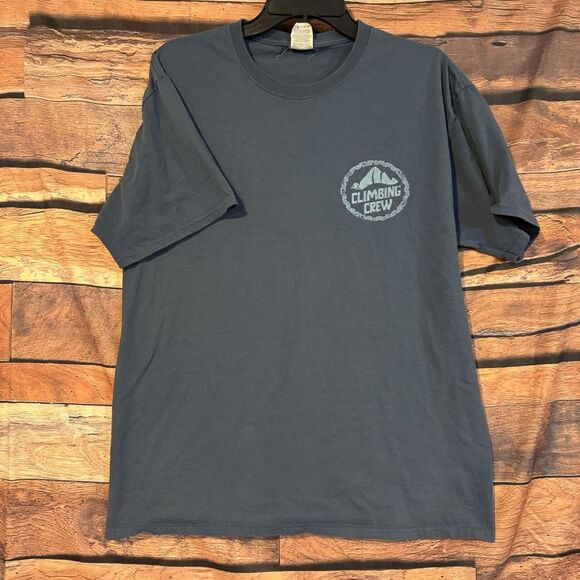 Mount Everest 2015 Expedition Climbing Crew Large T-Shirt SS Blue Mountain DS - Picture 2 of 8